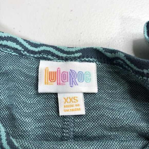 NEW LuLaRoe CARLY SWING DRESS Size XXS Abstract Green Teal NWT - Picture 2 of 9